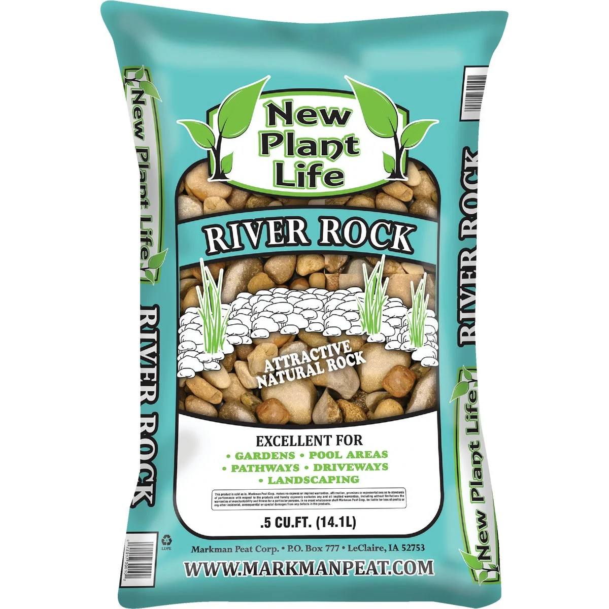 Authentic New Plant Life 0.5 Cu. Ft. River Rock Fashionable