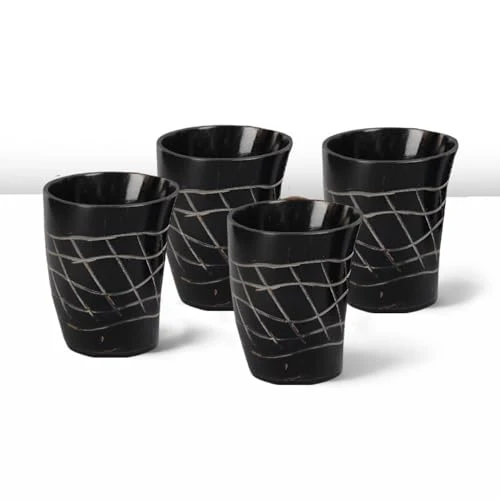 Expertly Made Viking Horn Shot Glasses Set of 4 4 Count Contemporary