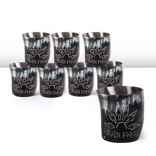 Flexible Viking Horn Shot Glasses Set of 8 8 Count Classic