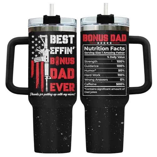 Quality Bonus Dad Step Ever Nutrition 40 oz Tumbler with Handle First-Class
