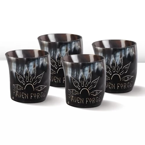Recyclable Viking Horn Shot Glasses Set of 4 4 Count High-Quality