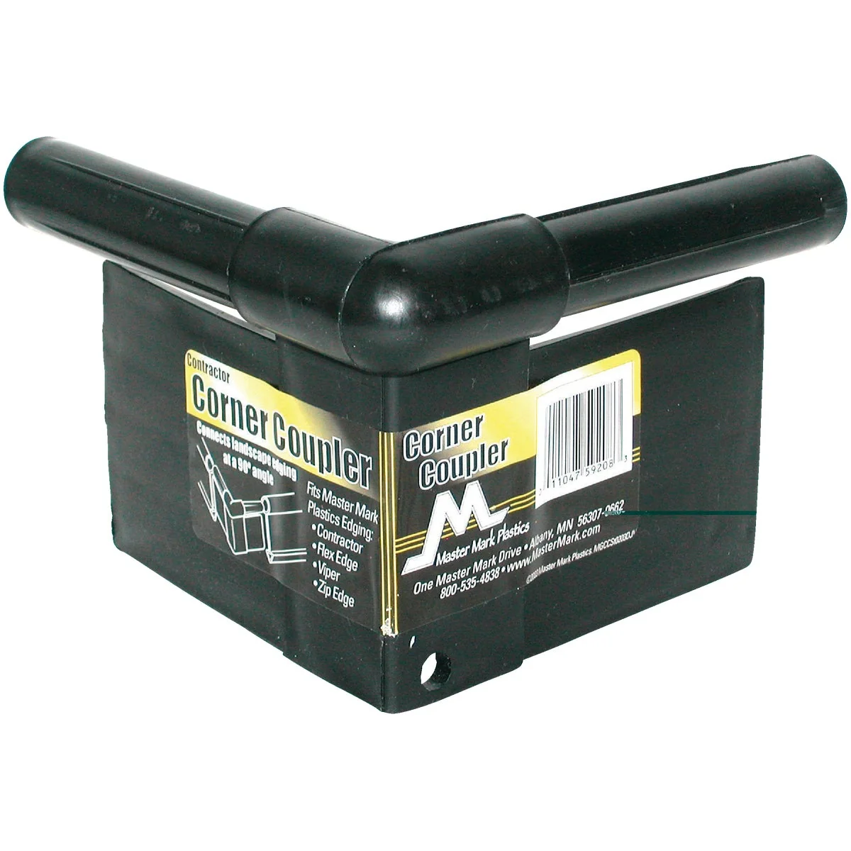 Certified Master Mark Master Gardener 90 Deg. Black Plastic Contractor Lawn Edging Coupler Original