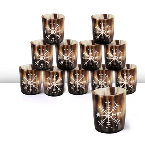 Fashionable Viking Horn Shot Glasses Set of 12 12 Count Luxury