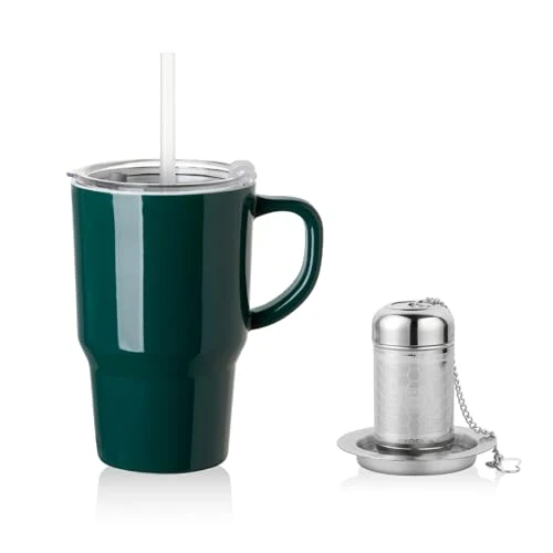 Comfortable Sweejar Ceramic Tea Cup with Lid Reusable