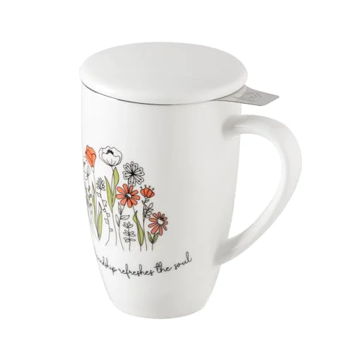 Classic Sweejar Porcelain Tea Infuser Mug with Lid Stylish