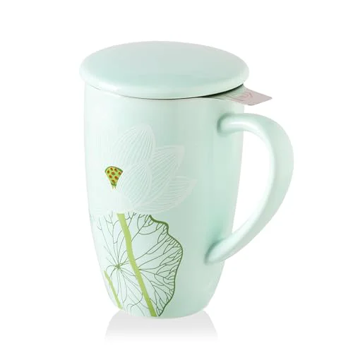 Premium Material Sweejar Porcelain Tea Infuser Mug with Lid Stylish