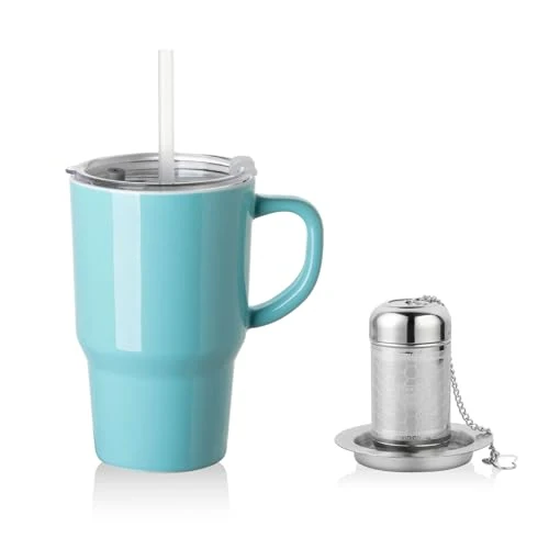 Detailed Sweejar Ceramic Tea Cup with Lid First-Class
