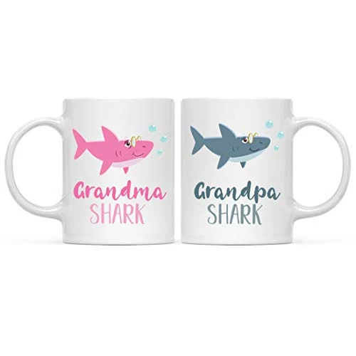Carefully Designed Baby Shark Family 11oz. Coffee Mug Gift Set Grandma Shark Smooth