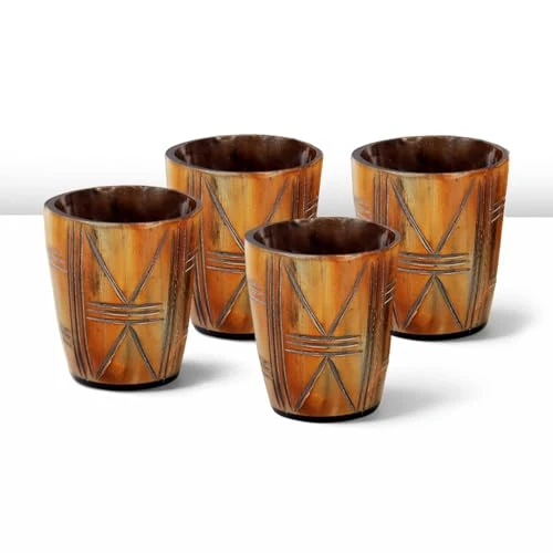 Classic Viking Horn Shot Glasses Set of 4 4 Count Powerful