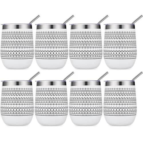Environmentally Friendly 8 Pcs 12 oz Funny Message Coffee Mug Birthday White Elephant Gifts Stainless Steel Insulated Tumblers Wine Cup Gag Gift for for Employee Appreciation Coworkers Friends Father 8 Count High-End
