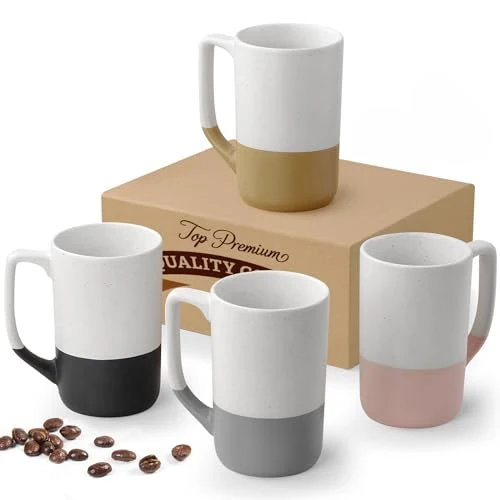 Official Large Ceramic Coffee Mug Set of 4 4 Count Long-Lasting