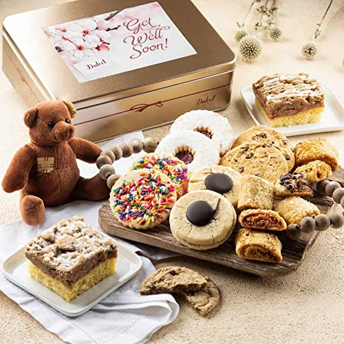 Enhanced Dulcet Get Well Gift Basket Filled With A Variety of Baked Treats Luxury