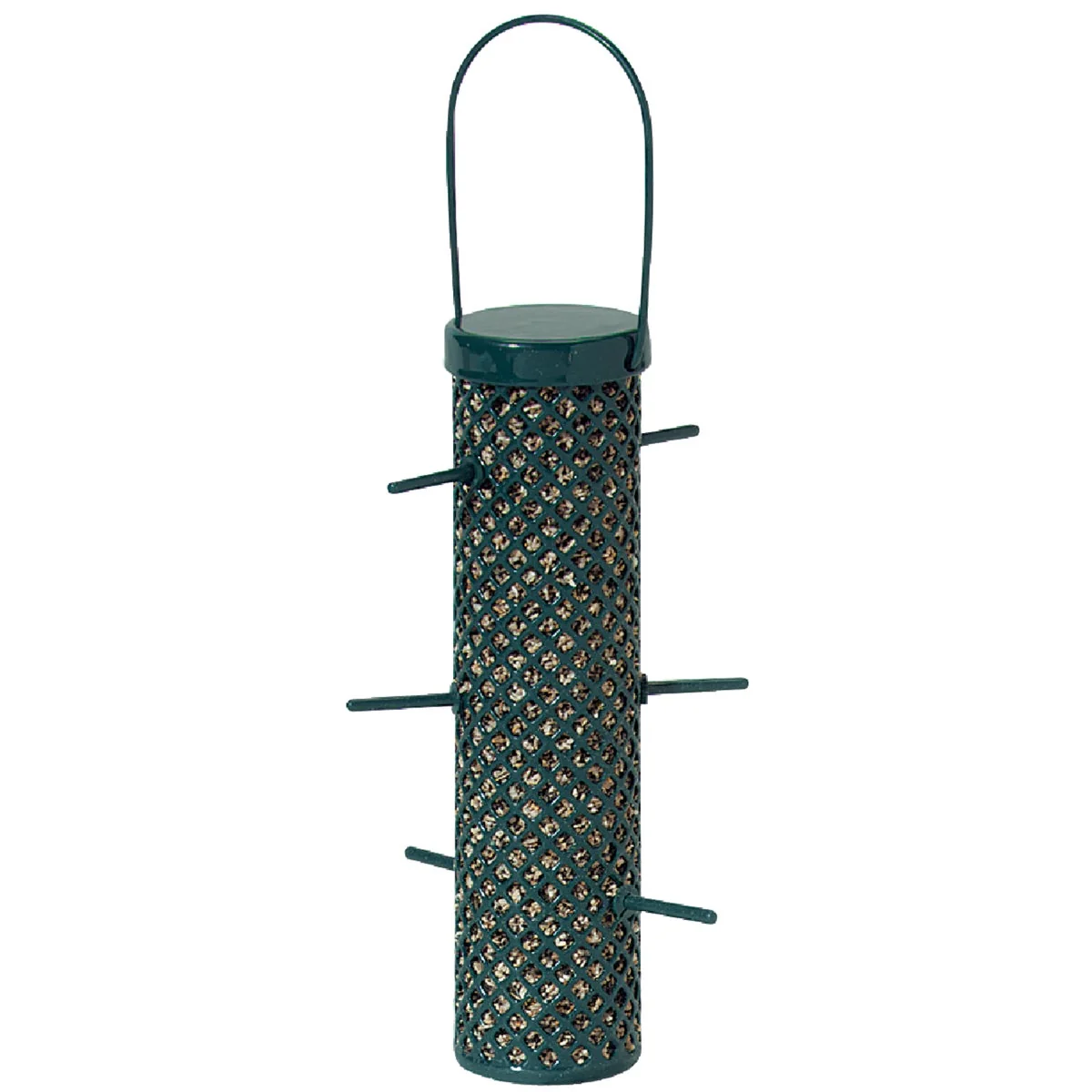 C S Nugget Green Wire Tube Bird Feeder Reliable