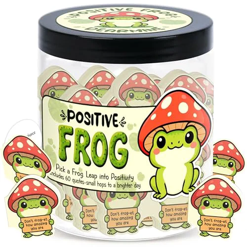 Organic Positive Frog Jar with 60 Affirmation Cards Crafted