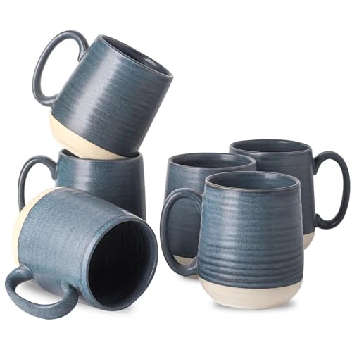 Sophisticated Porcelain Coffee Mugs Set of 6 6 Count Original Design