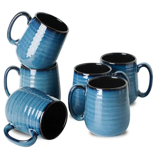 Relaxed Porcelain Coffee Mugs Set of 6 6 Count User-Friendly