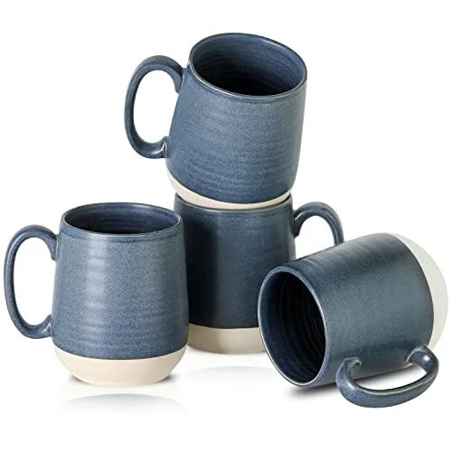 Sophisticated Ceramic Large Coffee Mugs Set of 4 4 Count Practical