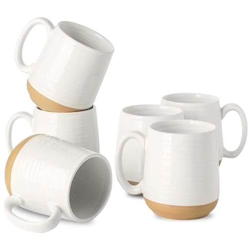 Refined Porcelain Coffee Mugs Set of 6 6 Count Enhanced