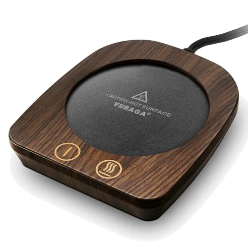 Detailed Wood Grain Coffee Cup Warmer Mug Warmer for Desk Solid