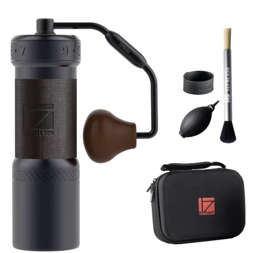 Crafted K Ultra Manual Coffee Grinder Iron Gray with Carrying Case Functional
