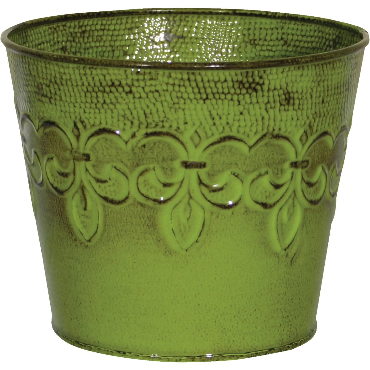 Professional Robert Allen Fleur De Lis 6 In. Metal Tansey Green Planter Superior