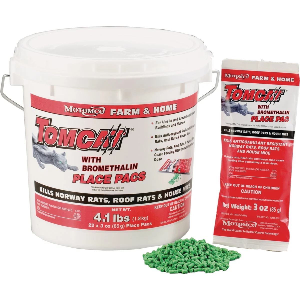 Soft Tomcat Pellet Bait Pack Rat And Mouse Poison 22-Pack Elite