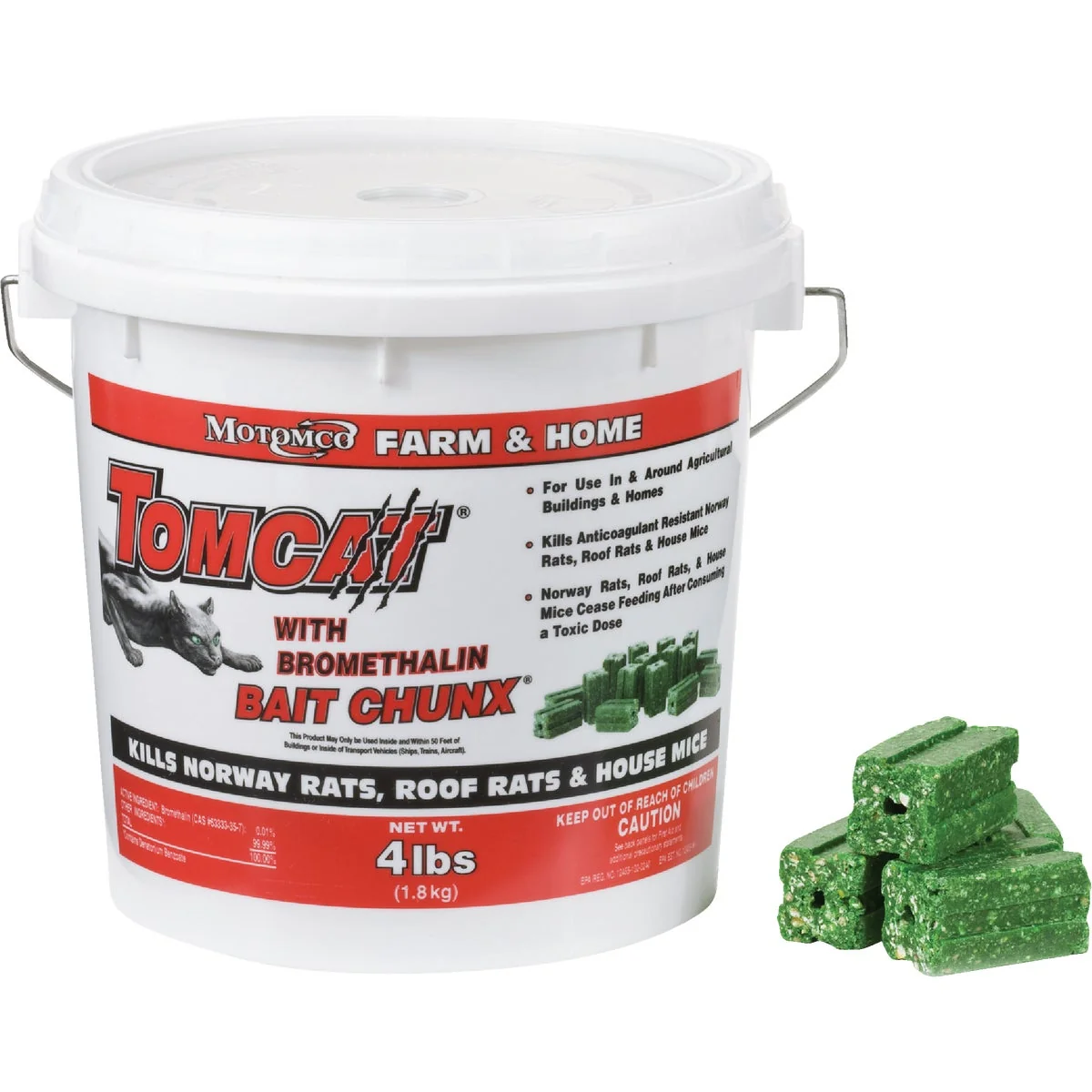 Green Tomcat Bait Chunx Bar Rat And Mouse Poison 4 Lb. Sustainable