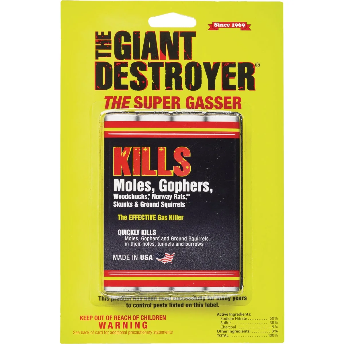 Environmentally Friendly Atlas Giant Destroyer 4-Pack Gas Cartridges Mole Gopher Killer Luxury