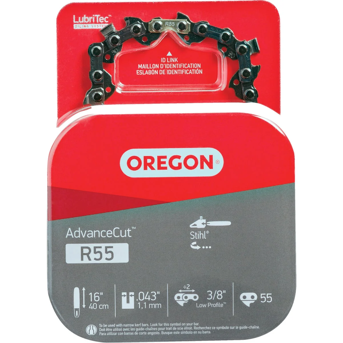 Exceptional Oregon AdvanceCut LubriTec R55 16 In. 3 8 In. Low Profile 55 Link Chainsaw Chain Organic