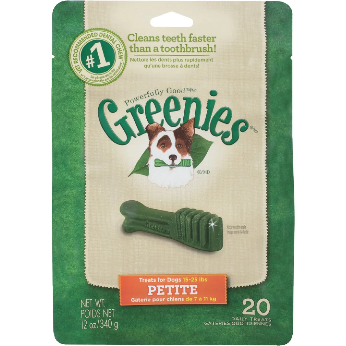 Fine Greenies Petite Small Dog Flavor Dental Dog Treat 20-Pack Detailed