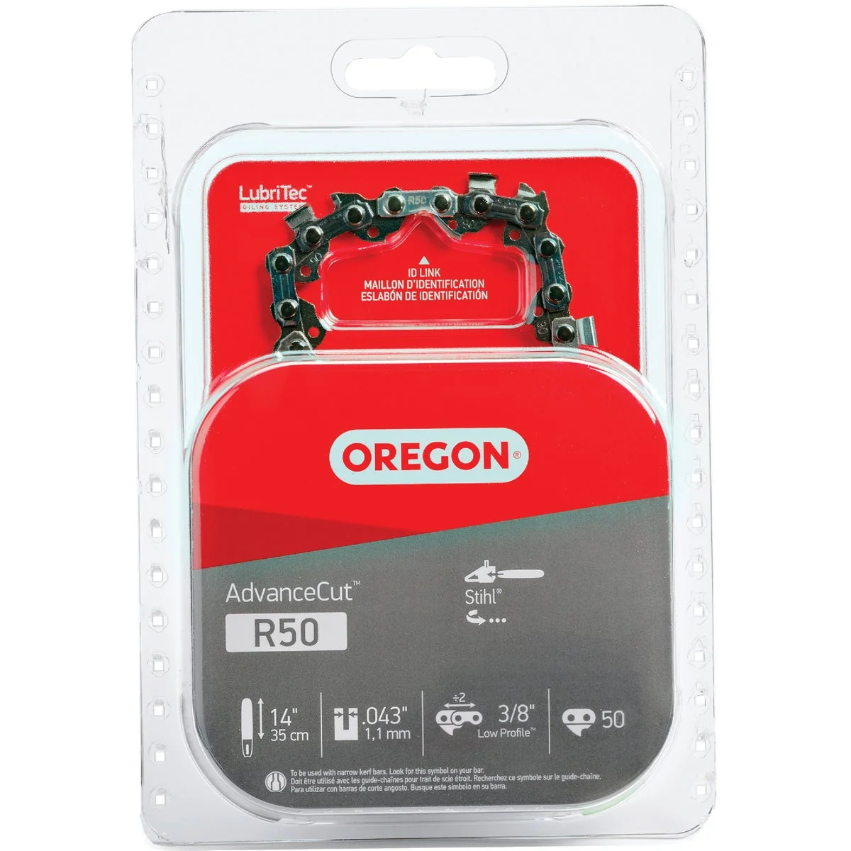 Convenient Oregon AdvanceCut LubriTec R50 14 In. 3 8 In. Low Profile 50 Link Chainsaw Chain Fine Crafted