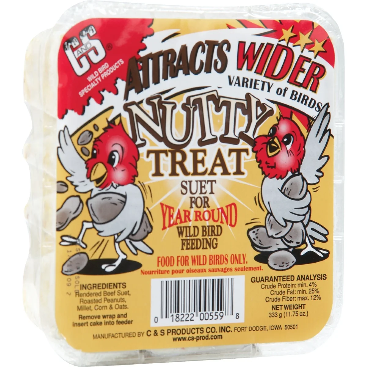 Quality C S 11.75 Oz. Nutty Treat Suet High-Grade