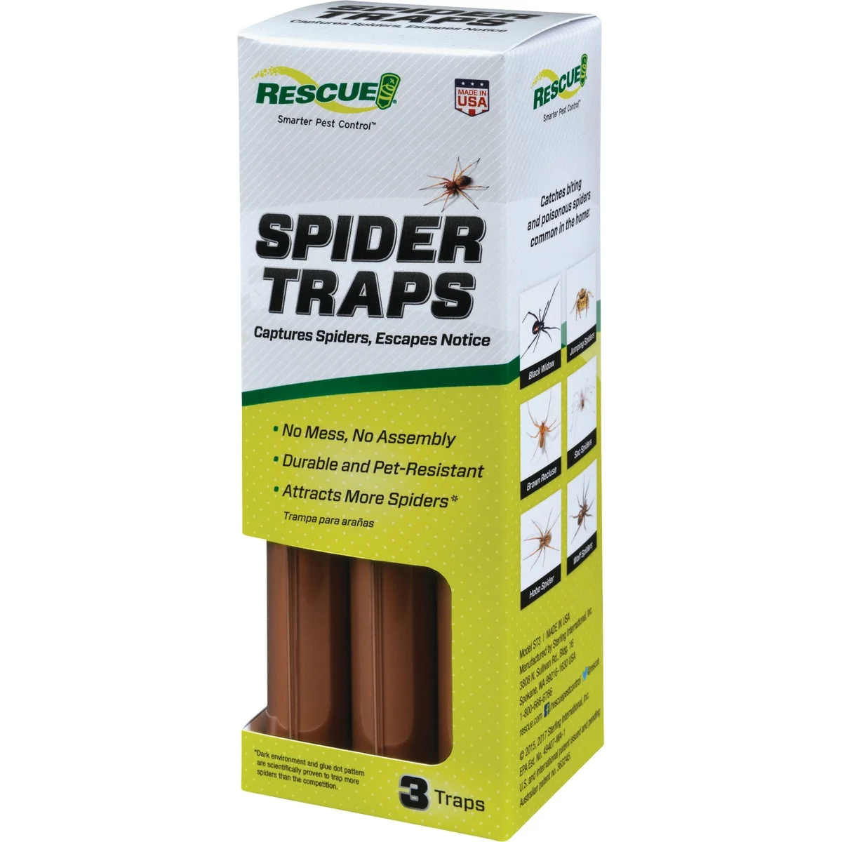 First-Class Rescue Indoor Glue Spider Trap 3-Pack Certified