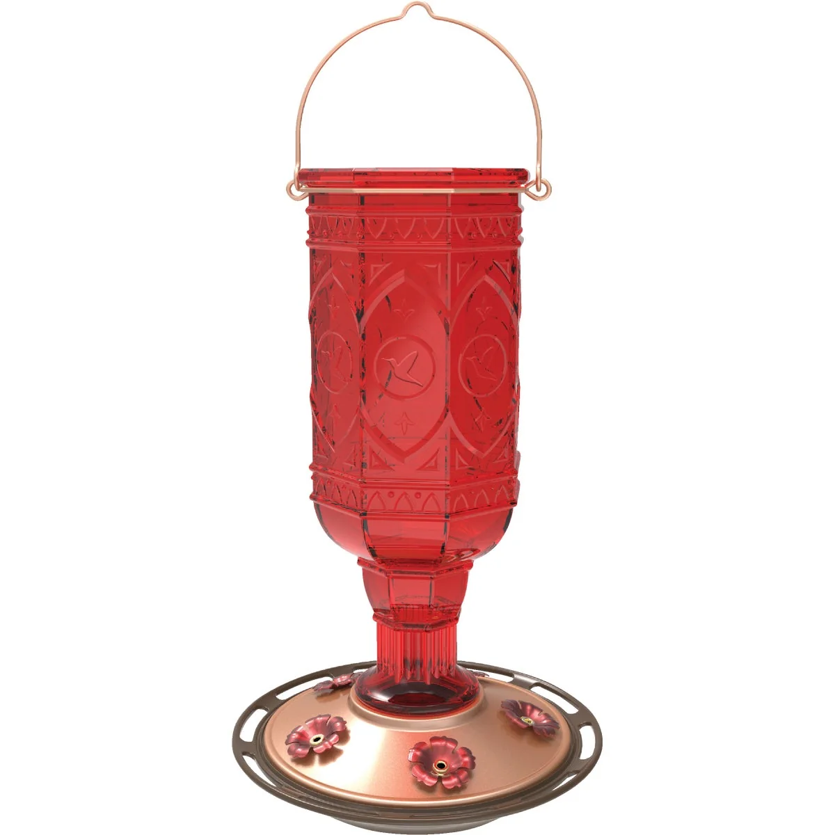 Versatile More Birds Jewel 20 Oz. Red Glass Hummingbird Feeder Dependable