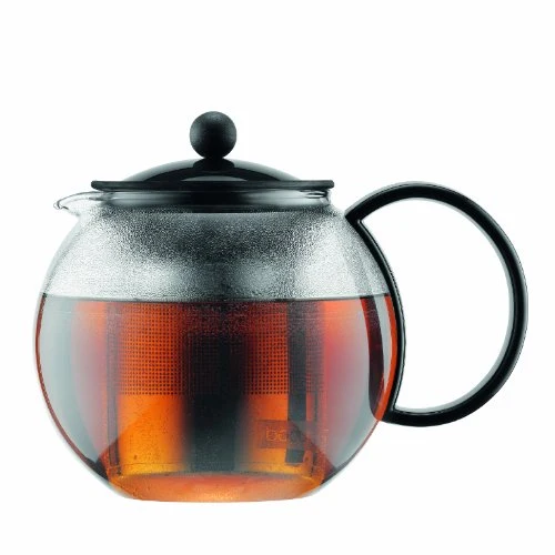 World-Class 34oz Assam Glass Tea Press with Stainless Steel Filter Reusable