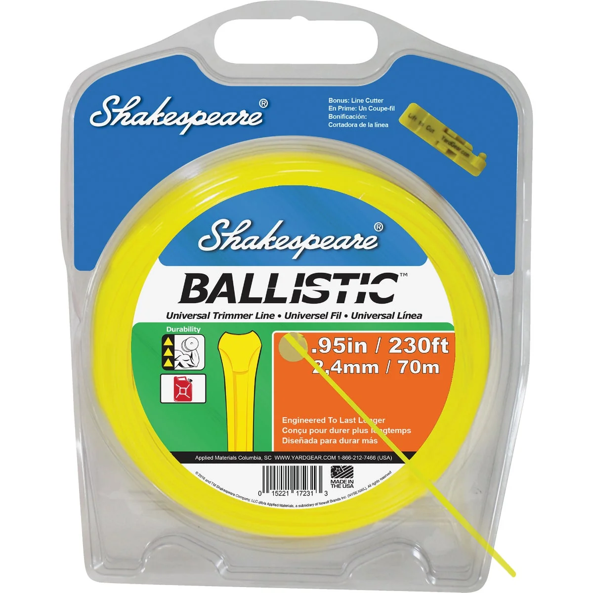 Official Shakespeare Ballistic 0.095 In.x 300 Ft. Universal Trimmer Line Unique