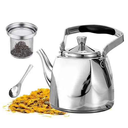 Fine Crafted Stainless Steel Teapot with Infuser Carefully Designed