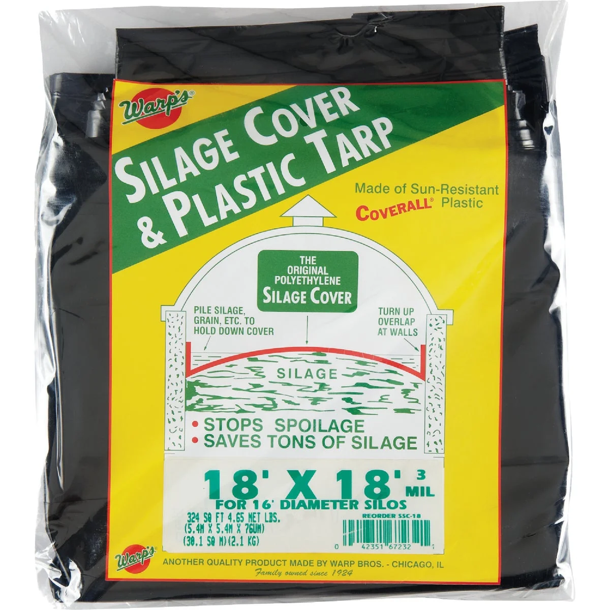 High-End Warp's 18 Ft. X 18 Ft. Coverall Polyethylene 3 Mil. Silage Cover Responsible