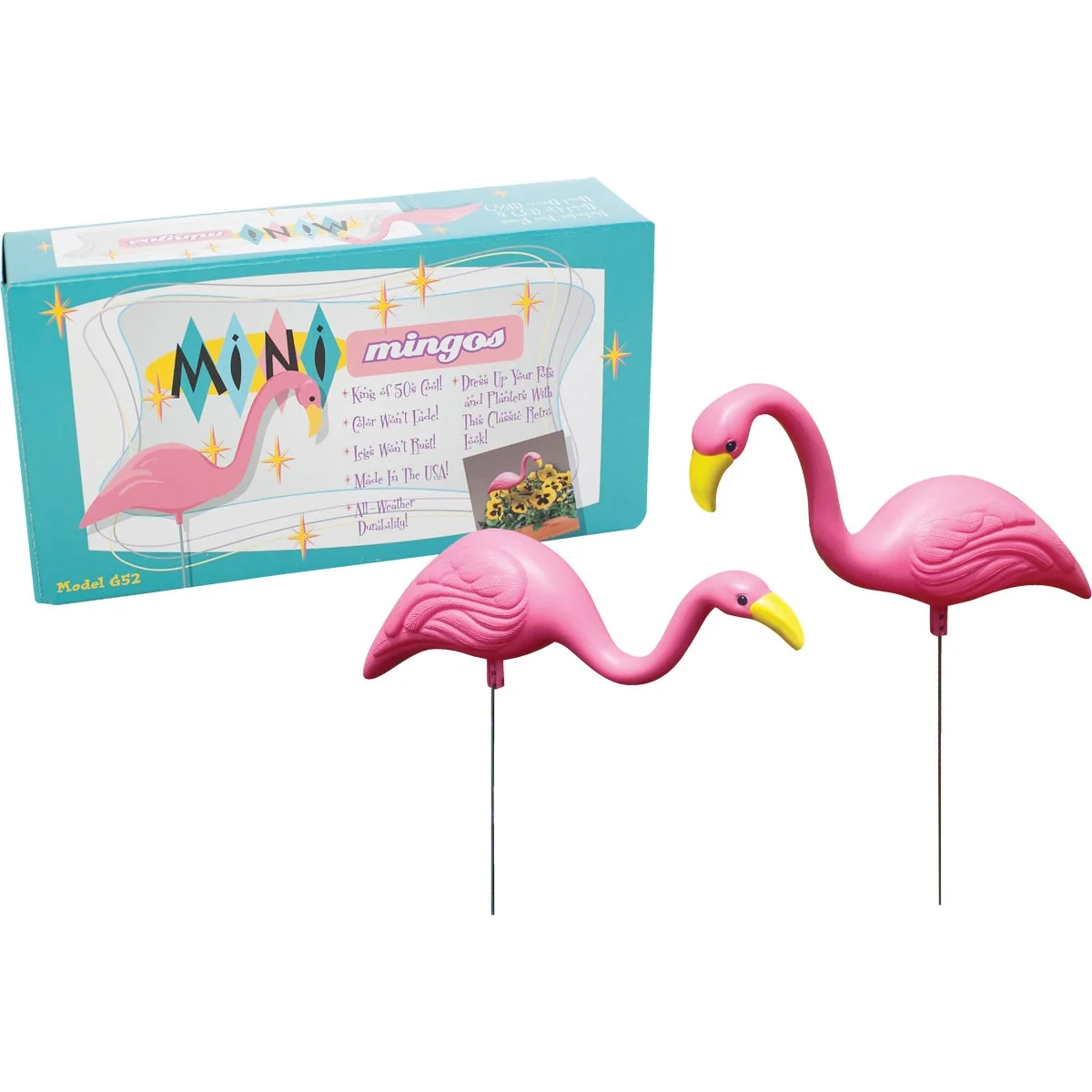 Classic Bloem Pink Flamingo Mini Lawn Ornament 2-Pack Easy-to-Use