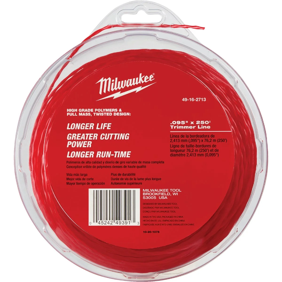 Convenient Milwaukee 0.095 In. x 250 Ft. Trimmer Line Long-Lasting
