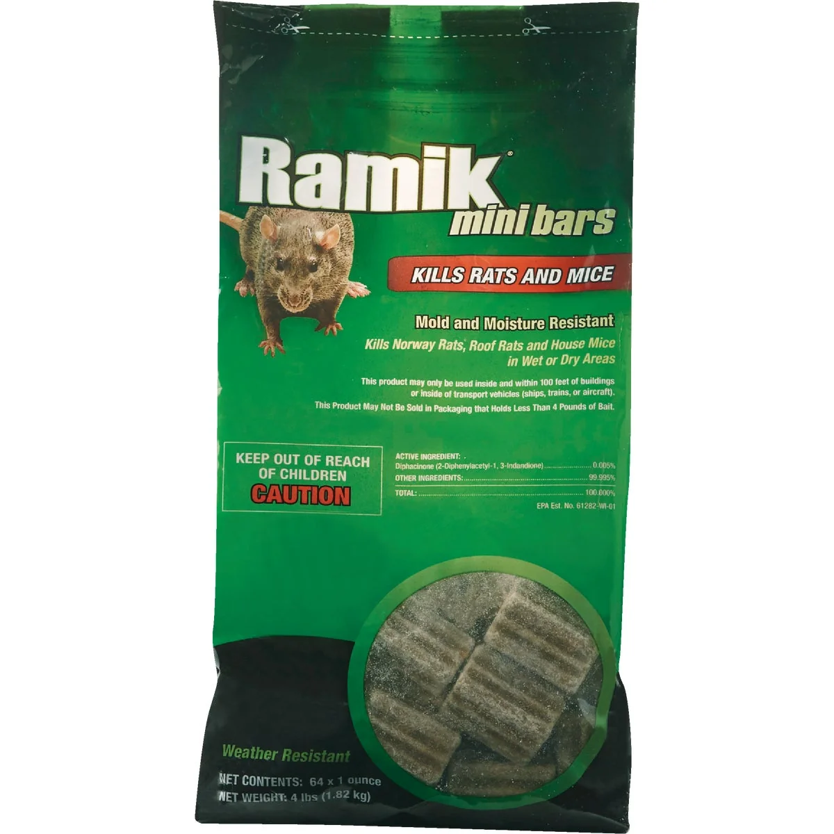 High-Quality Ramik Bar Rat And Mouse Poison 4 Lb. Breathable