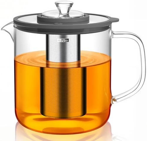 Fast 68oz Glass Tea Pot with Infuser 68 Count Convenient