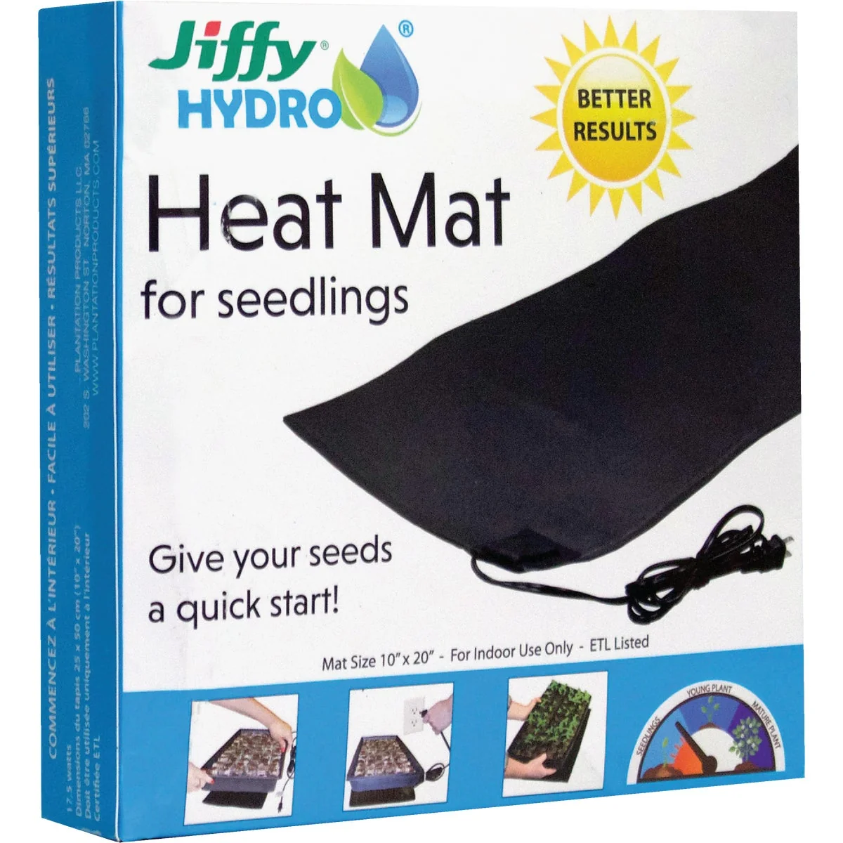 Modern Jiffy Hydro 10 In. x 20 In. 17.5W Seedling Heat Mat Powerful