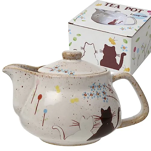 Trendy 10oz Cat kyusu Kutani Yaki Traditional