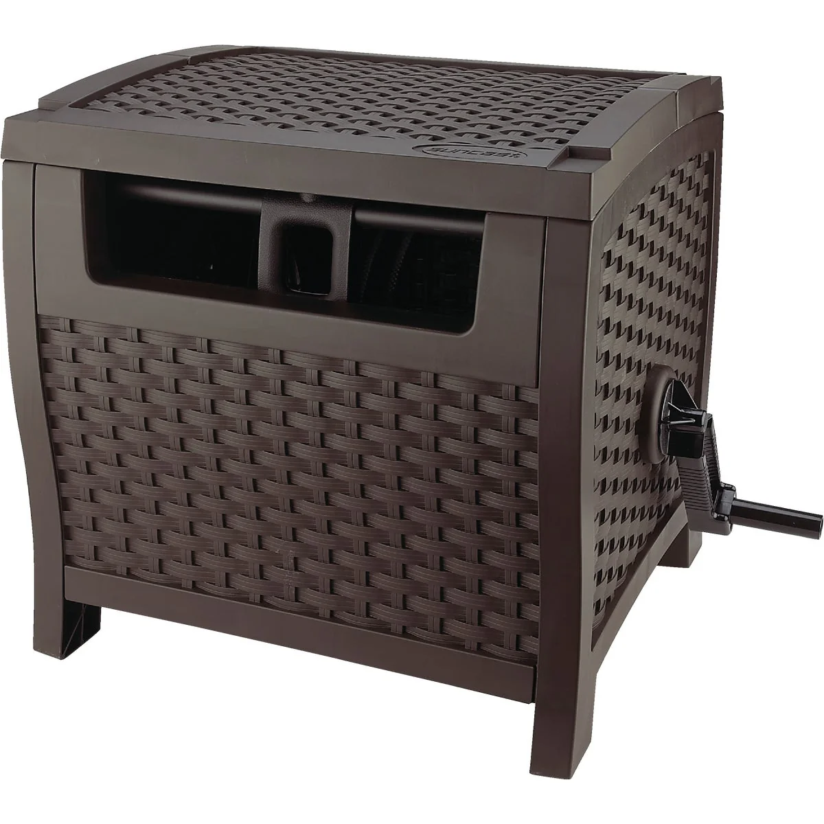 Fashionable Suncast Slidetrak Hose 175 Ft. x 5 8 In. Brown Resin Hideaway Hose Reel Long-Lasting