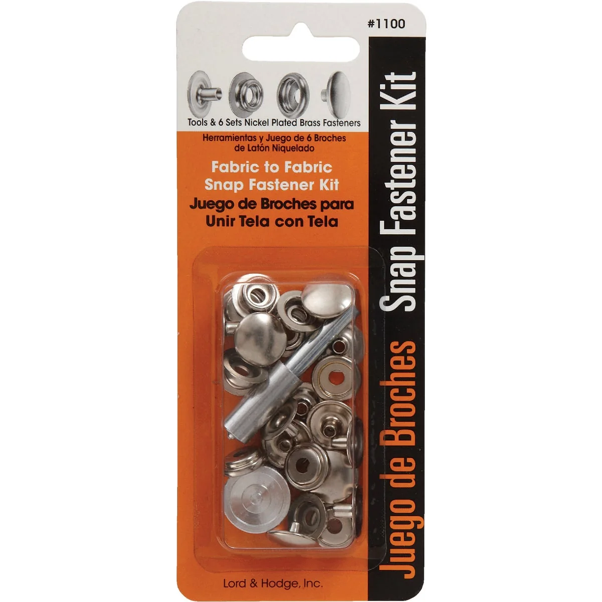 Crafted Lord Hodge Metal Snap Fastener Kit for Canvas 6 Ct. First-Class
