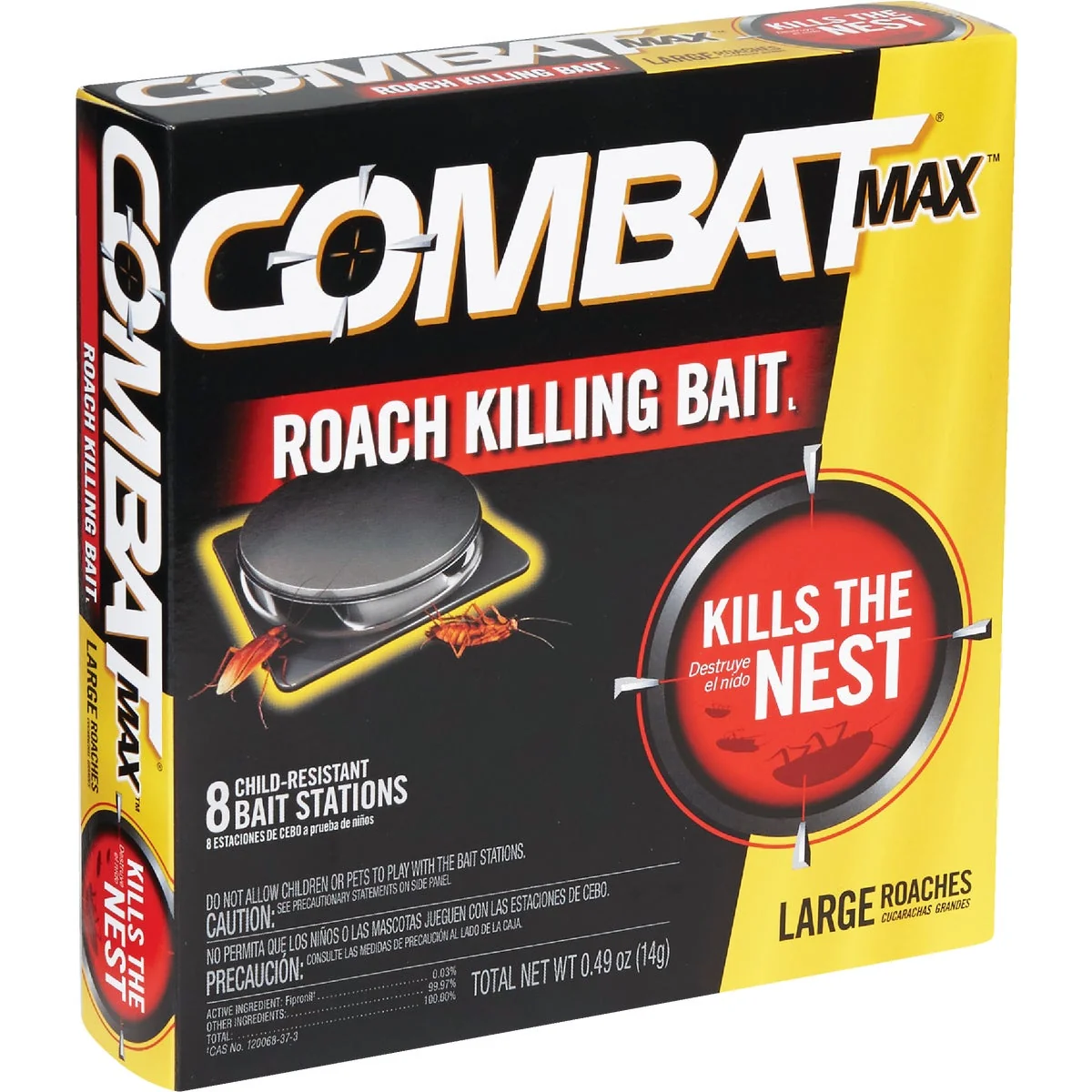 Reliable Combat Max 0.49 Oz. Solid Large Roach Bait Station 8-Pack Contemporary