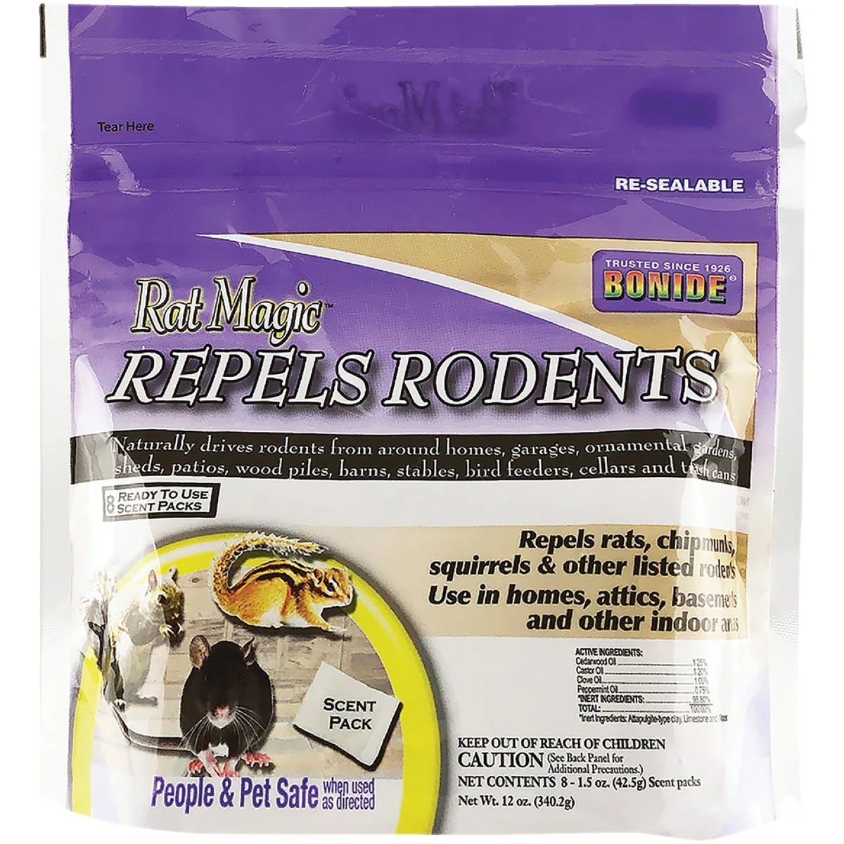 World-Class Bonide Rat 12 Oz. Granular Rodent Repellent Scent Packs 8-Pack Original Design