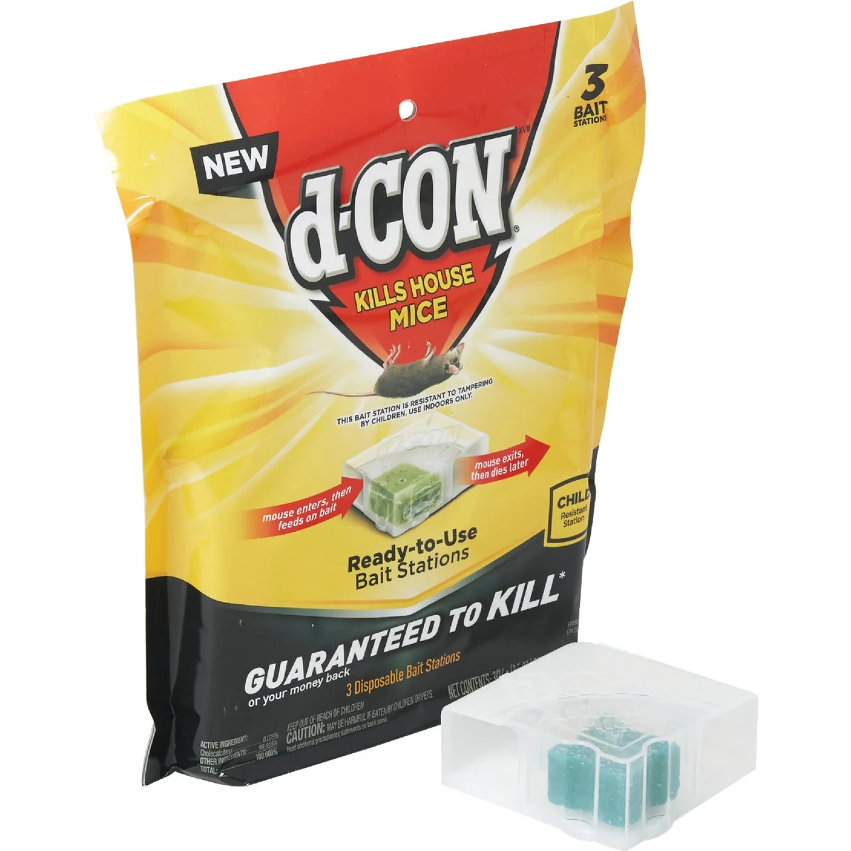 Official D-Con Disposable Corner Fit Mouse Bait Station 3-Pack Enhanced