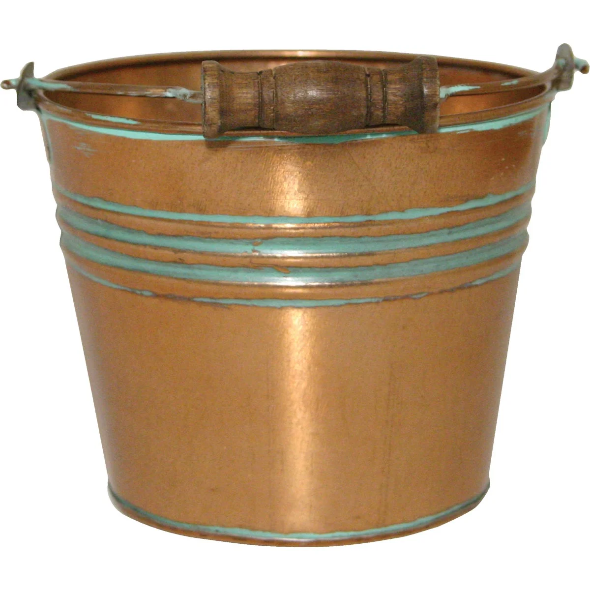 Environmentally Friendly Robert Allen Vintage 6 In. Copper Banded Galvanized Metal Planter Fine